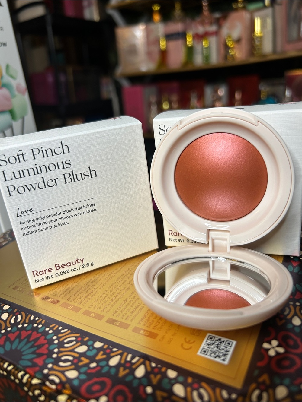 Rare Beauty Soft Pinch Luminous Powder Blush — LOVE (Shimmery mauve peach.)